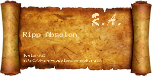 Ripp Absolon névjegykártya